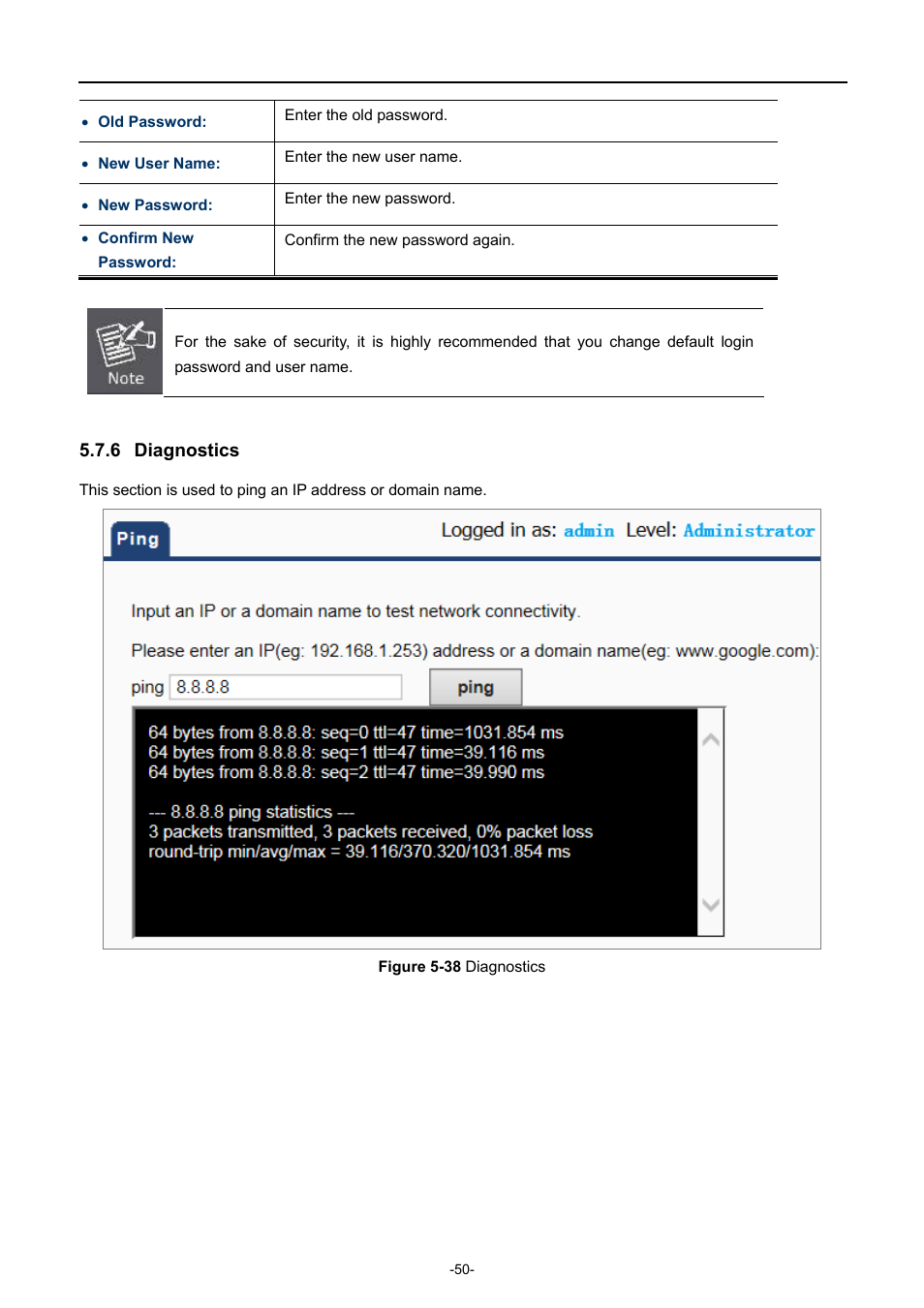 6 diagnostics, Diagnostics, Igure | Iagnostics | PLANET WNAP-C3220 User Manual | Page 58 / 79
