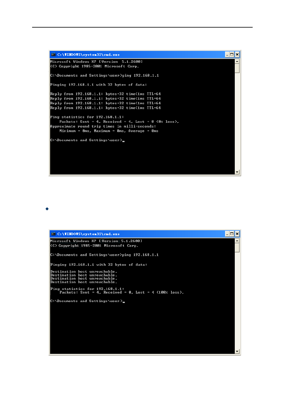 Figure 12 successful result of ping command, Figure 13 failed result of ping command | PLANET WNAP-C3220 User Manual | Page 21 / 63