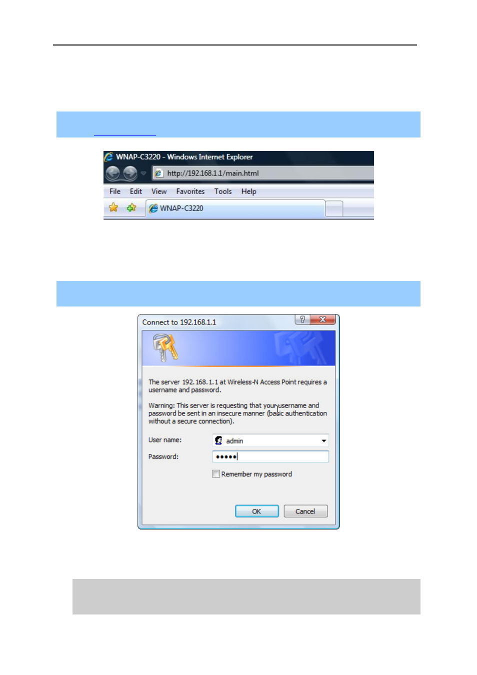 3 login web ui, Login web ui, Figure 14 login the ap | Figure 15 login window | PLANET WNAP-C3220 User Manual | Page 23 / 63