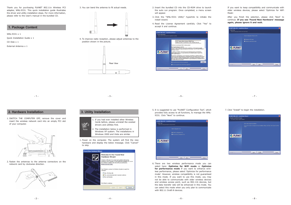 PLANET WNL-9331 User Manual | 2 pages