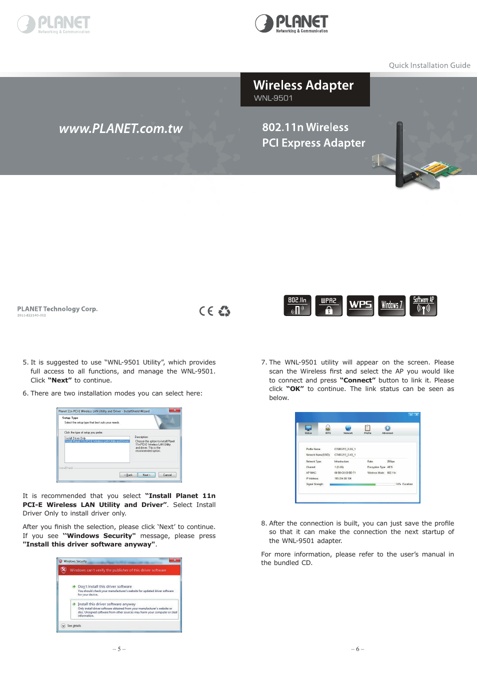 PLANET WNL-9501 User Manual | Page 2 / 2