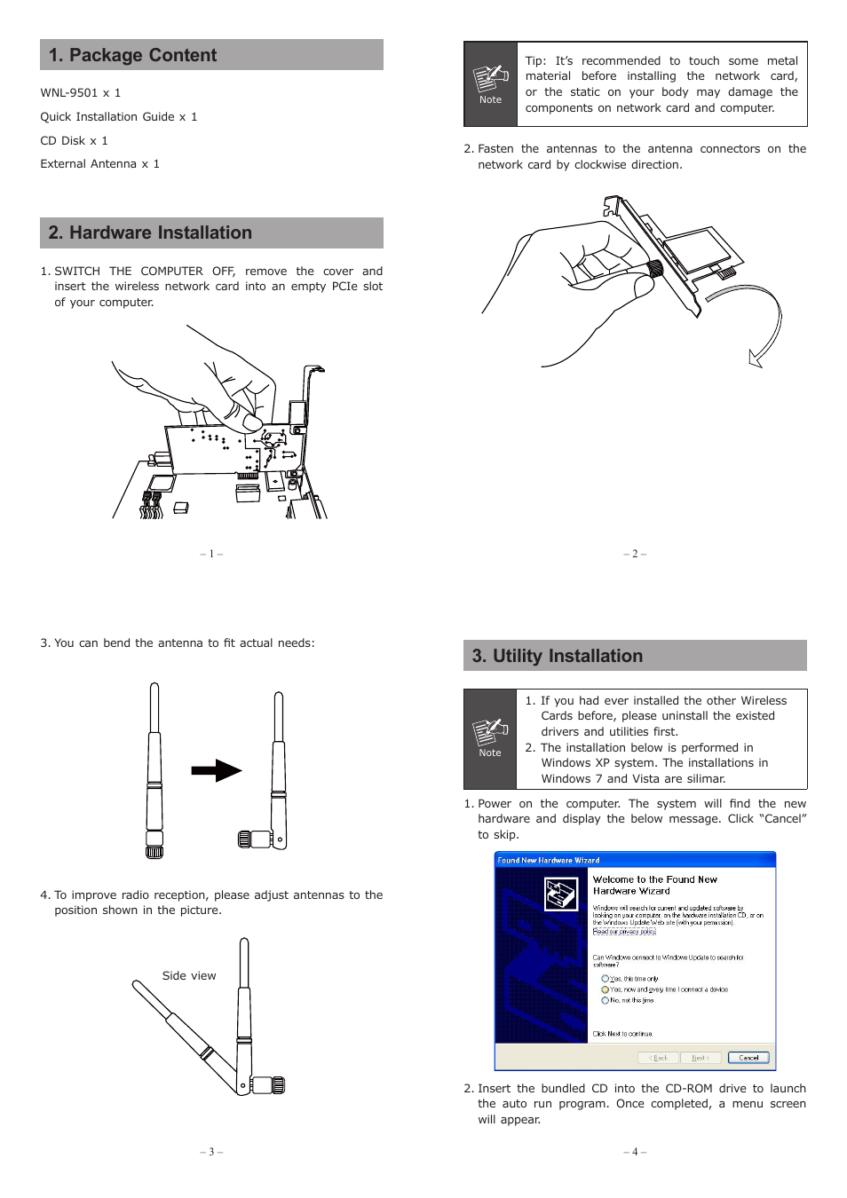 PLANET WNL-9501 User Manual | 2 pages