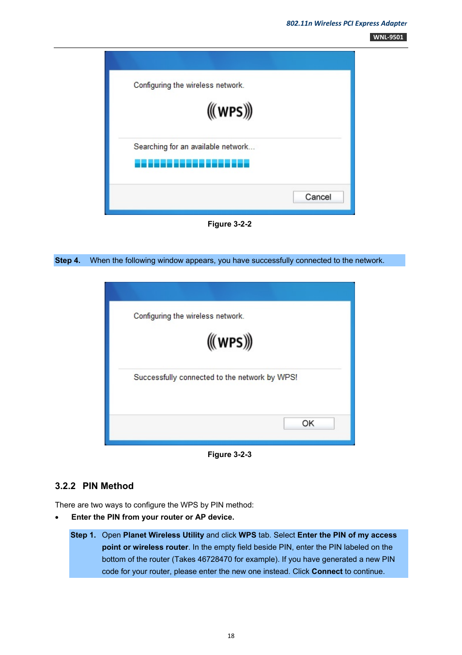 2 pin method, Pin method | PLANET WNL-9501 User Manual | Page 18 / 45