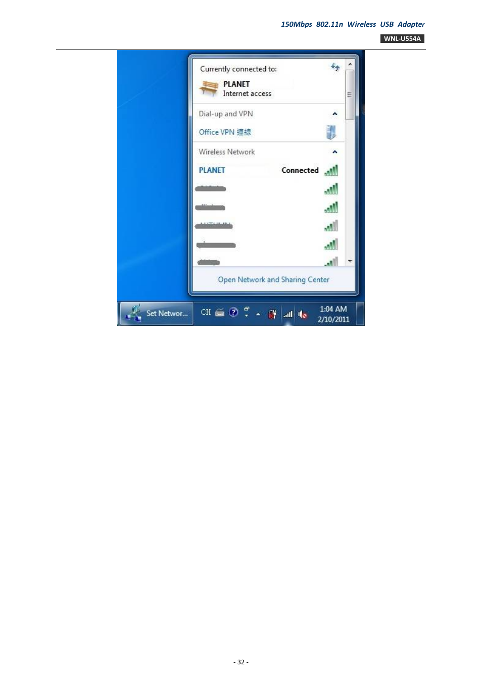 PLANET WNL-U554A User Manual | Page 32 / 63