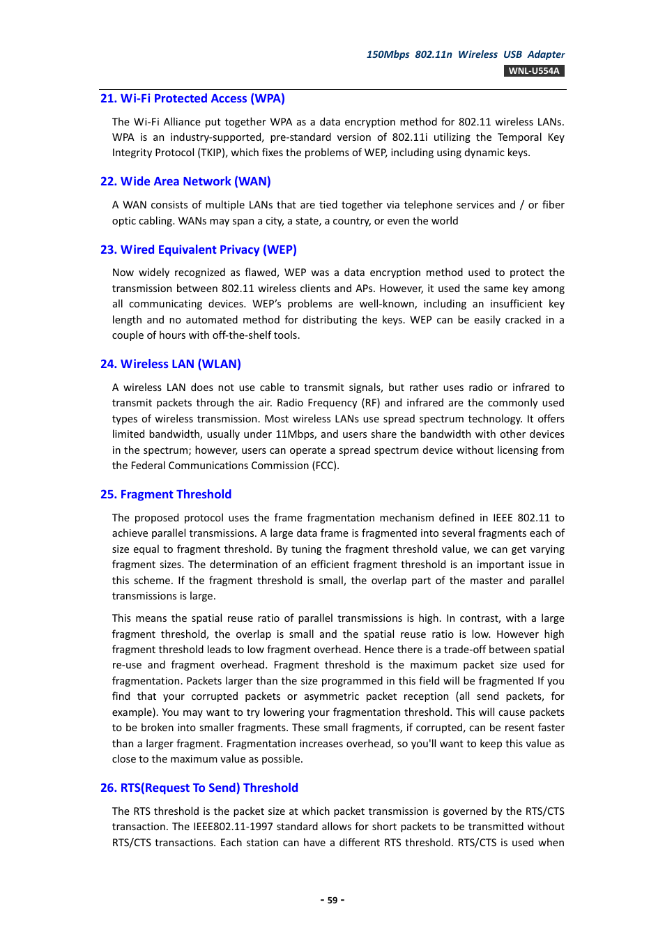 PLANET WNL-U554A User Manual | Page 59 / 63