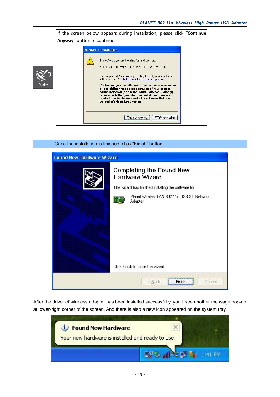 PLANET WNL-U555HA User Manual | Page 13 / 54