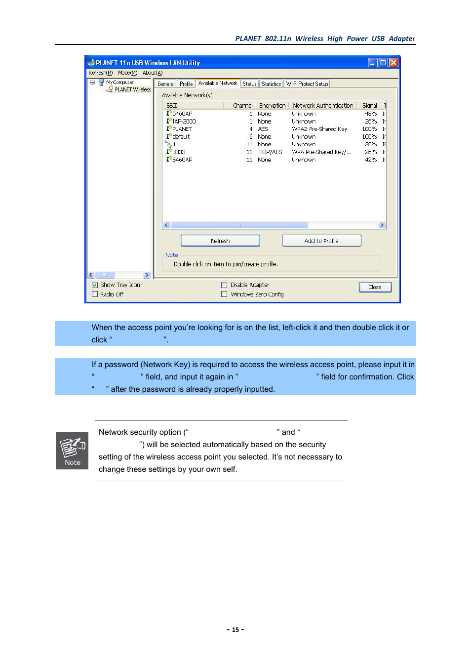 PLANET WNL-U555HA User Manual | Page 15 / 54