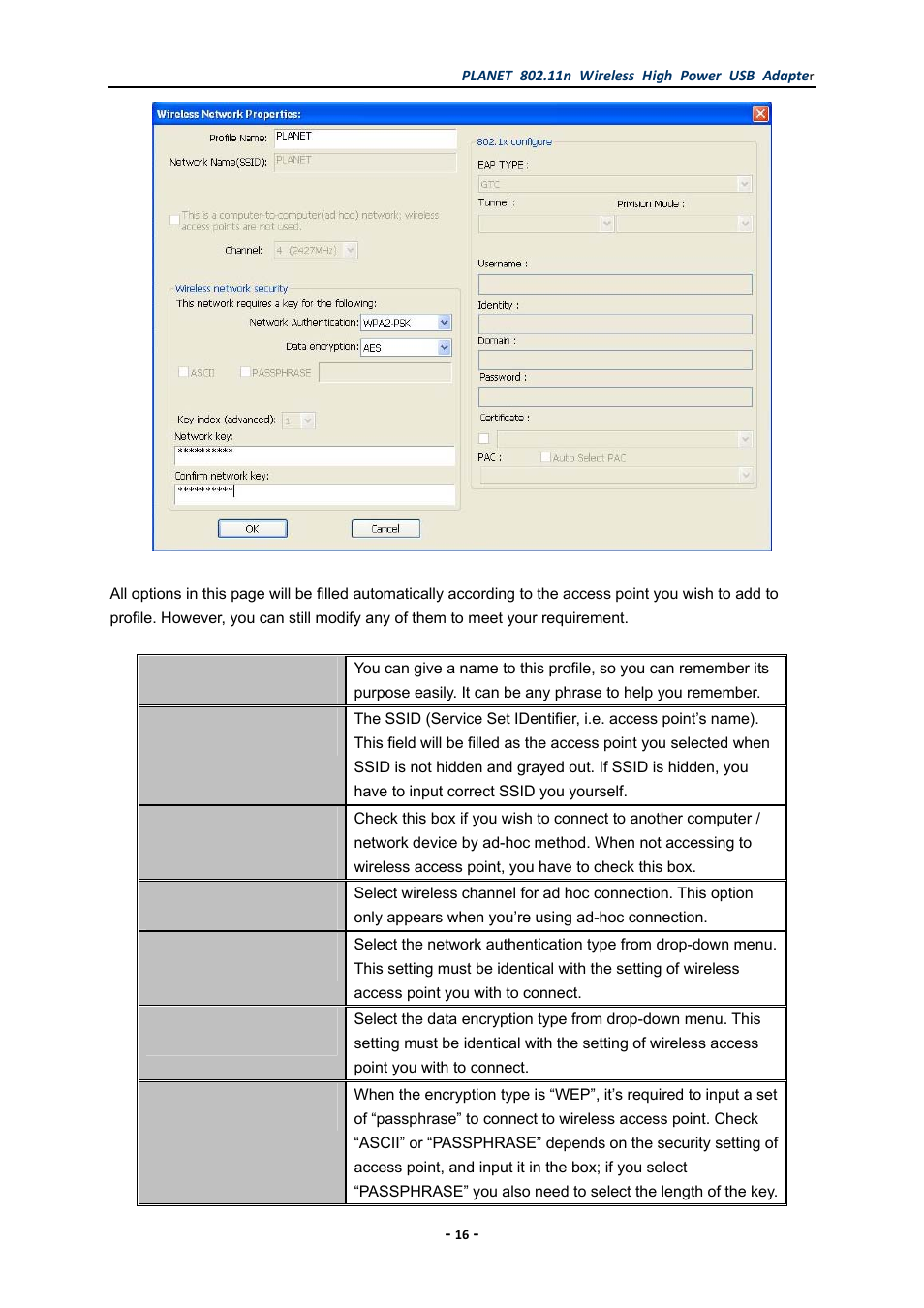 PLANET WNL-U555HA User Manual | Page 16 / 54
