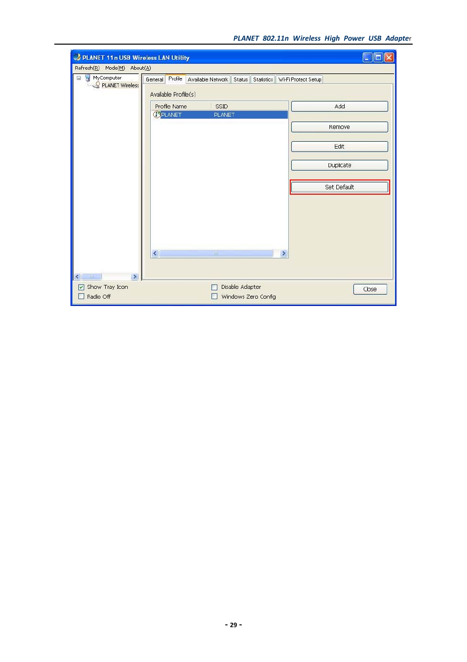 PLANET WNL-U555HA User Manual | Page 29 / 54