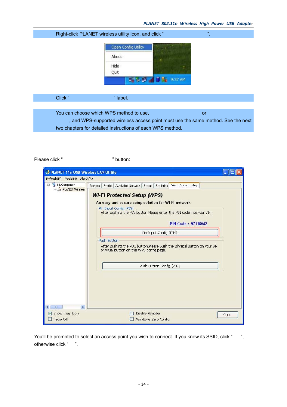 1 pin input config (pin), Pin input config (pin) | PLANET WNL-U555HA User Manual | Page 34 / 54