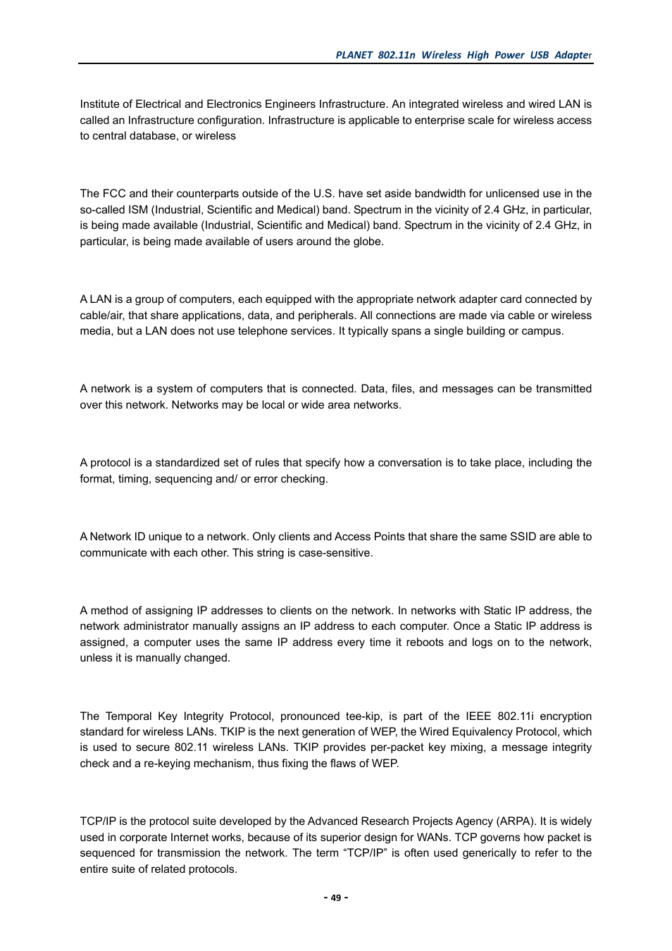 PLANET WNL-U555HA User Manual | Page 49 / 54