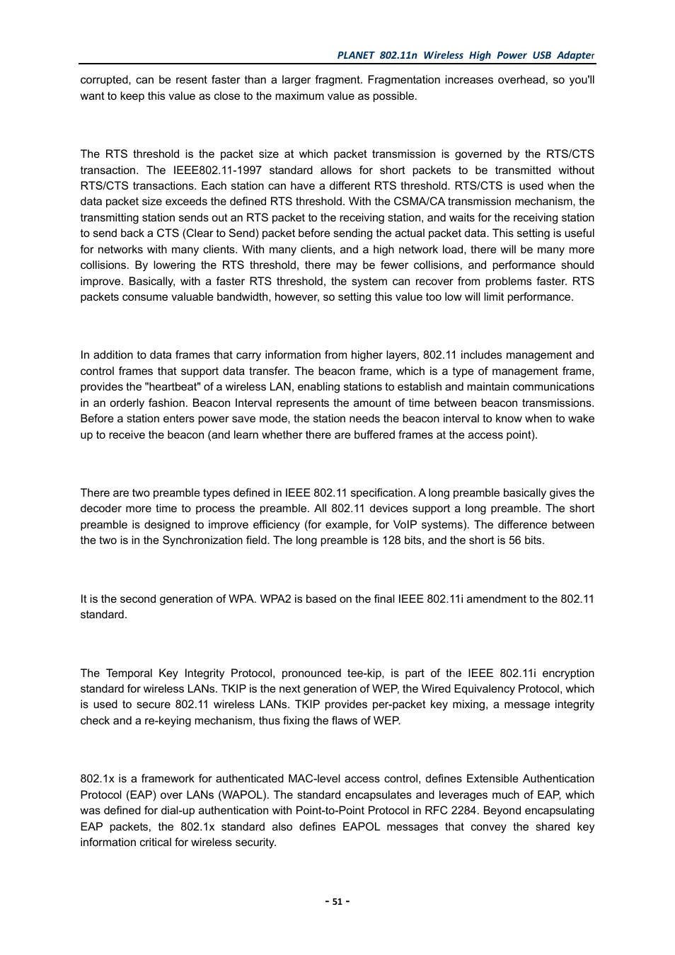PLANET WNL-U555HA User Manual | Page 51 / 54