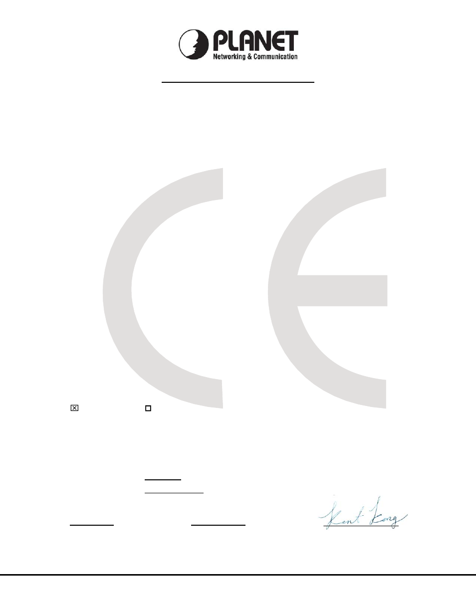 Ec declaration of conformity, Planet technology corporation | PLANET WNL-U555HA User Manual | Page 54 / 54