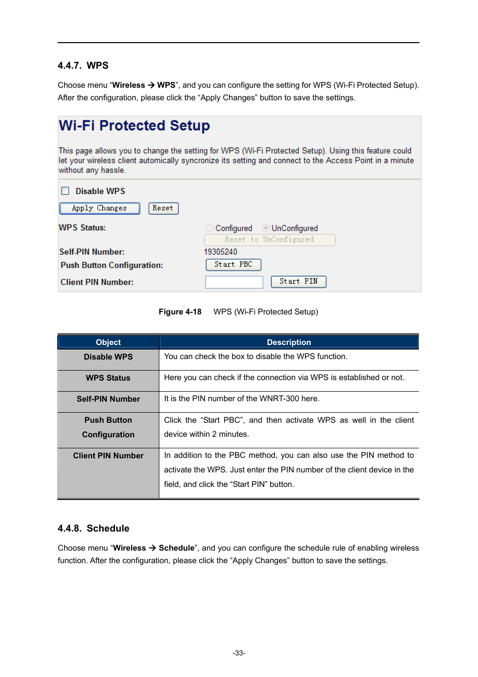 Schedule | PLANET WNRT-300 User Manual | Page 39 / 76
