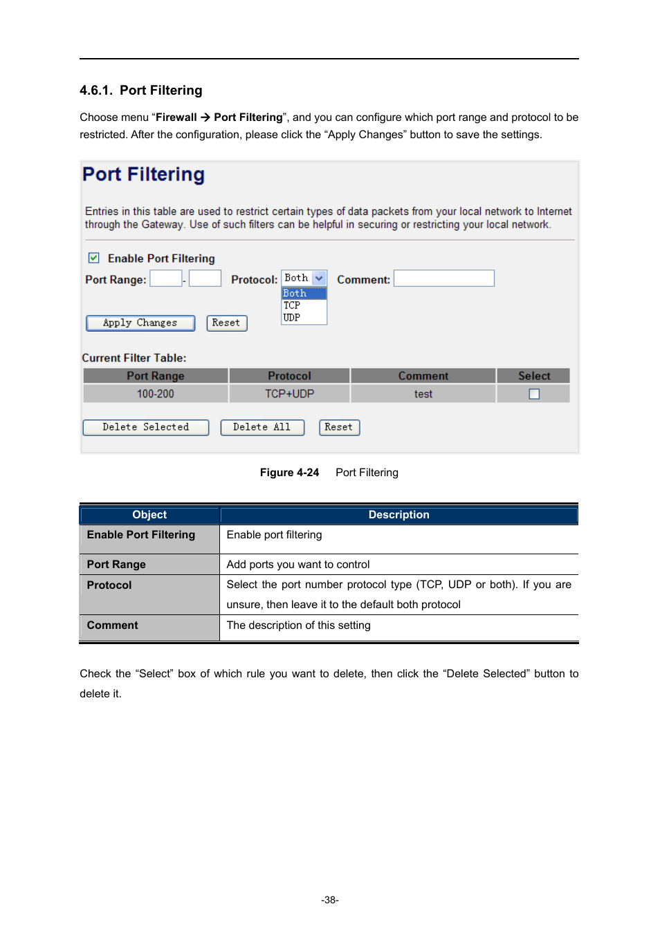 Port filtering | PLANET WNRT-300 User Manual | Page 44 / 76
