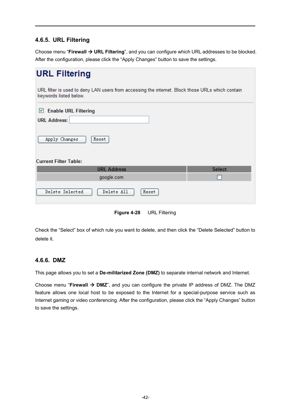 Url filtering | PLANET WNRT-300 User Manual | Page 48 / 76