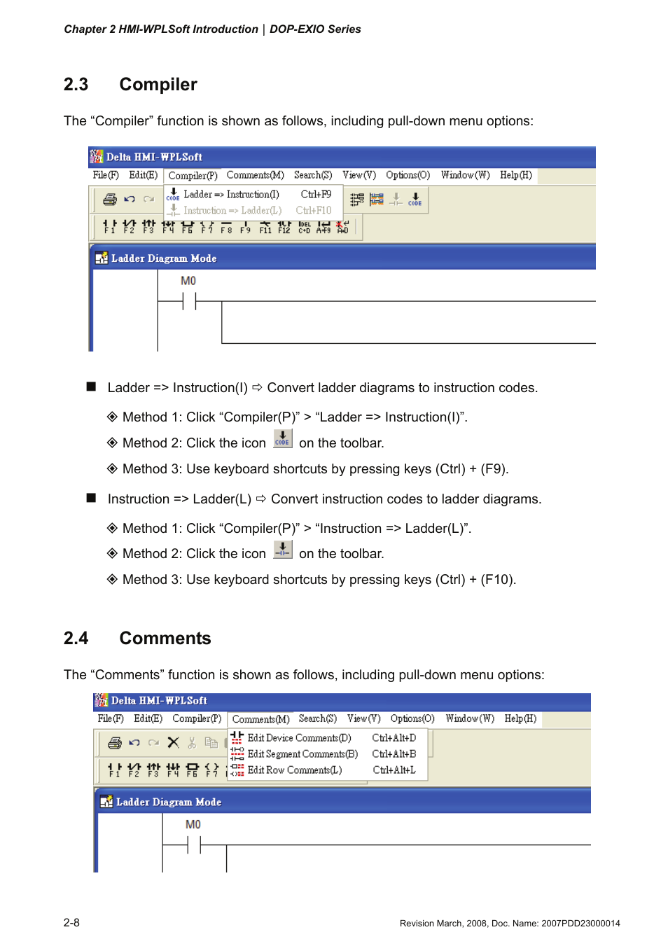 3 compiler, 4 comments | Delta Electronics Extension Digital I/O Module DOP-EXIO14RAE User Manual | Page 15 / 157