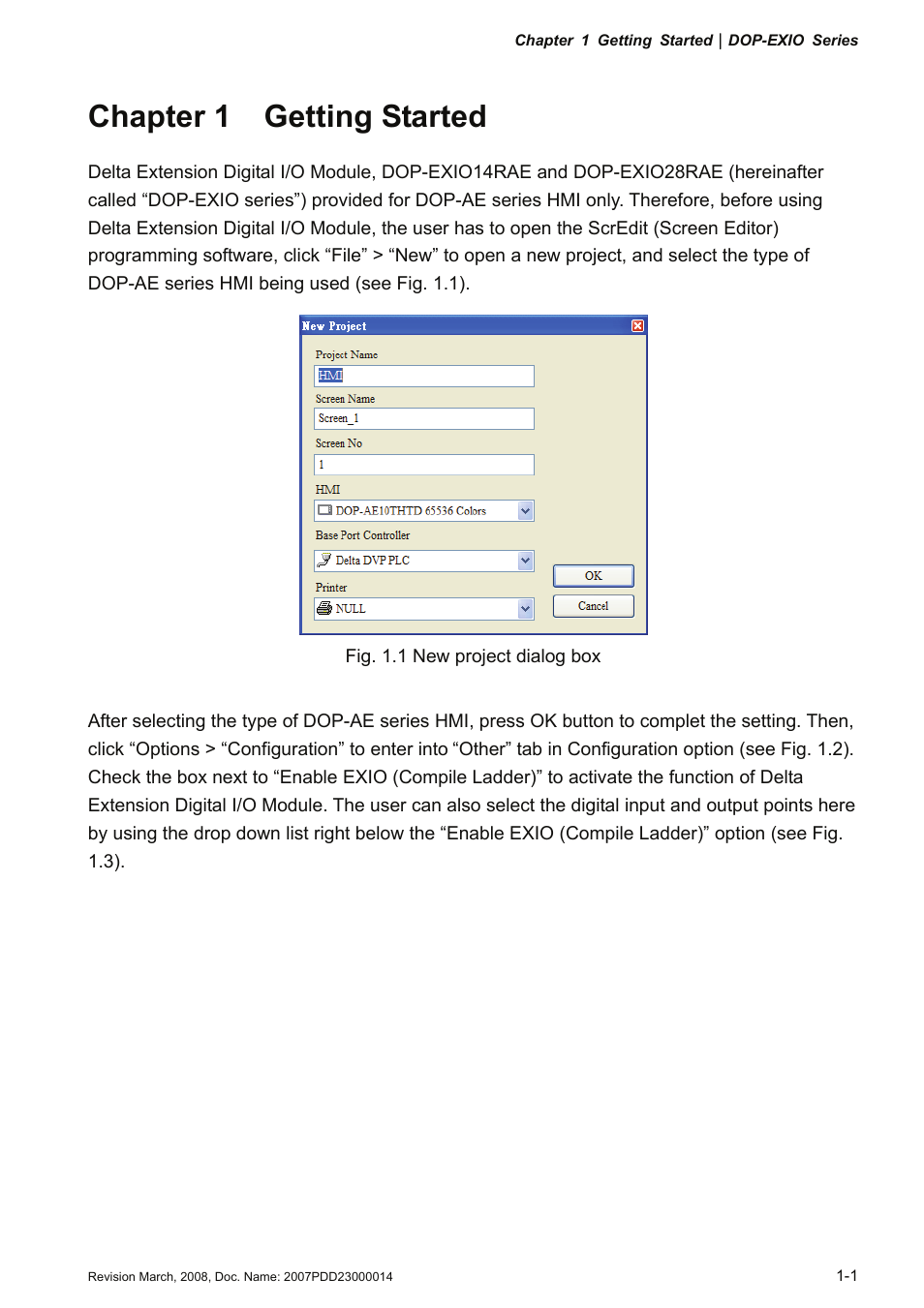 Chapter 1 getting started, Chapter 1, Getting started -1 | Delta Electronics Extension Digital I/O Module DOP-EXIO14RAE User Manual | Page 4 / 157