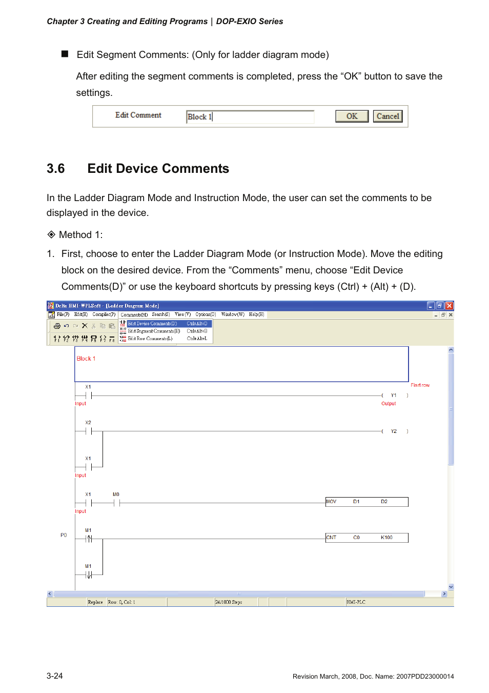 6 edit device comments | Delta Electronics Extension Digital I/O Module DOP-EXIO14RAE User Manual | Page 45 / 157