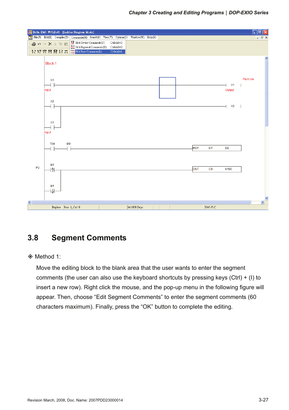 8 segment comments | Delta Electronics Extension Digital I/O Module DOP-EXIO14RAE User Manual | Page 48 / 157