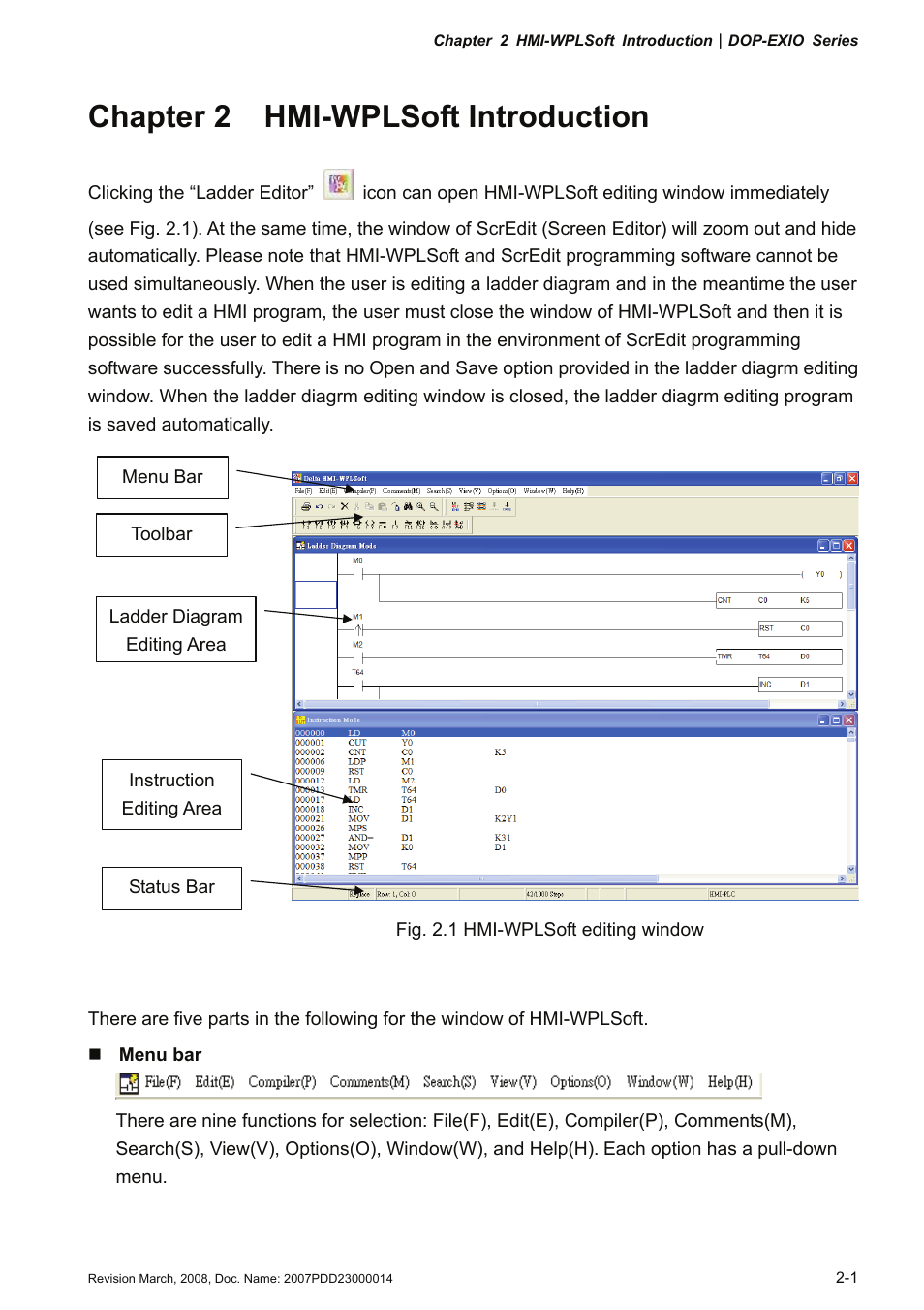 Chapter 2 hmi-wplsoft introduction, Chapter 2, Hmi-wplsoft introduction -1 | Delta Electronics Extension Digital I/O Module DOP-EXIO14RAE User Manual | Page 8 / 157