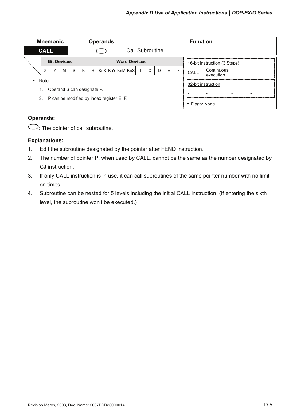 Call | Delta Electronics Extension Digital I/O Module DOP-EXIO14RAE User Manual | Page 86 / 157