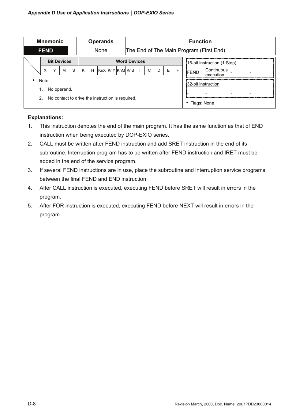 Fend | Delta Electronics Extension Digital I/O Module DOP-EXIO14RAE User Manual | Page 89 / 157