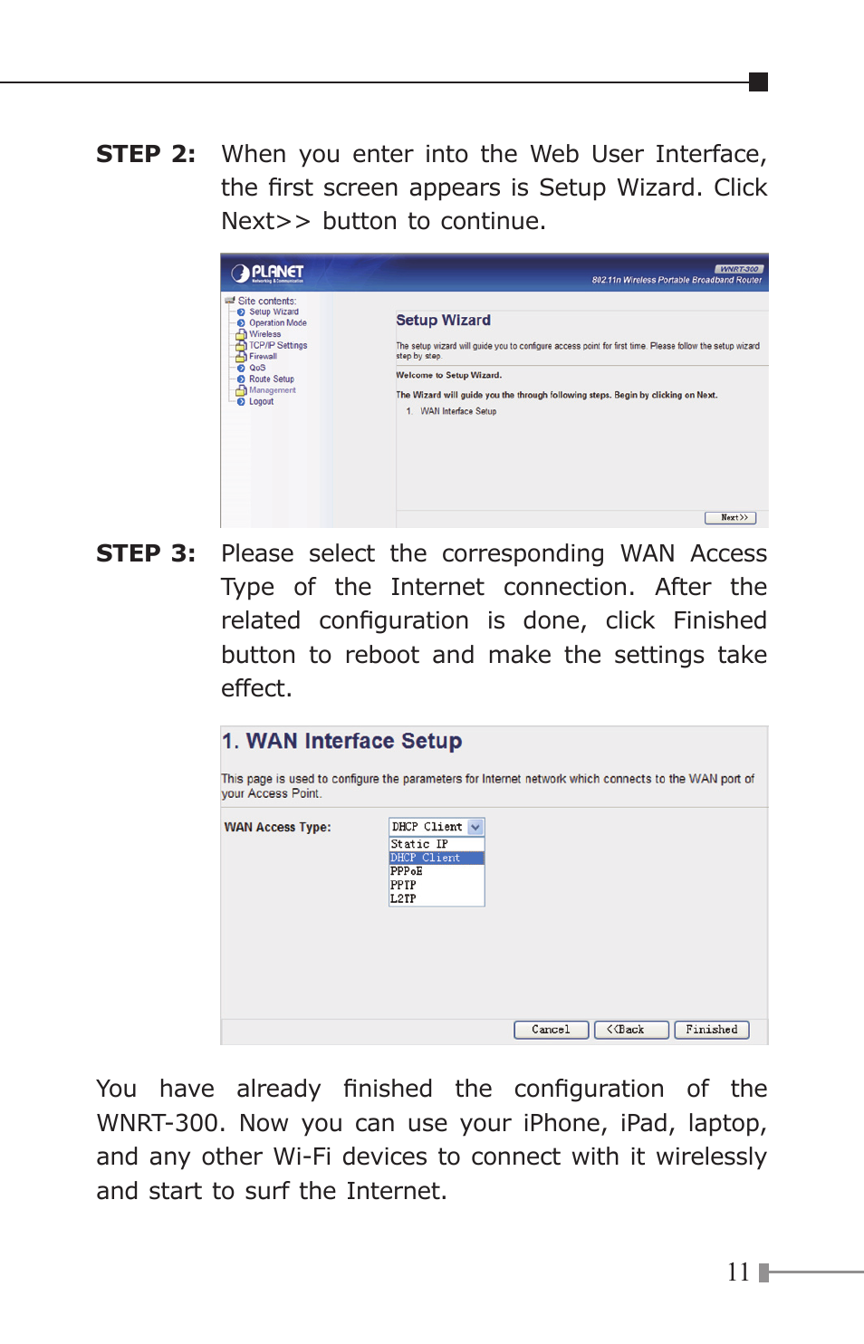 PLANET WNRT-300 User Manual | Page 11 / 12