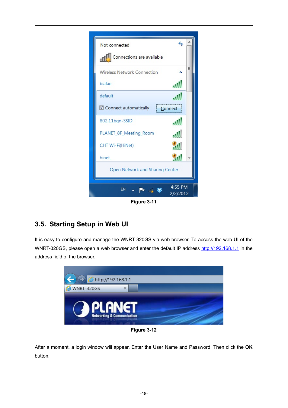 Starting setup in web ui | PLANET WNRT-320GS User Manual | Page 24 / 83