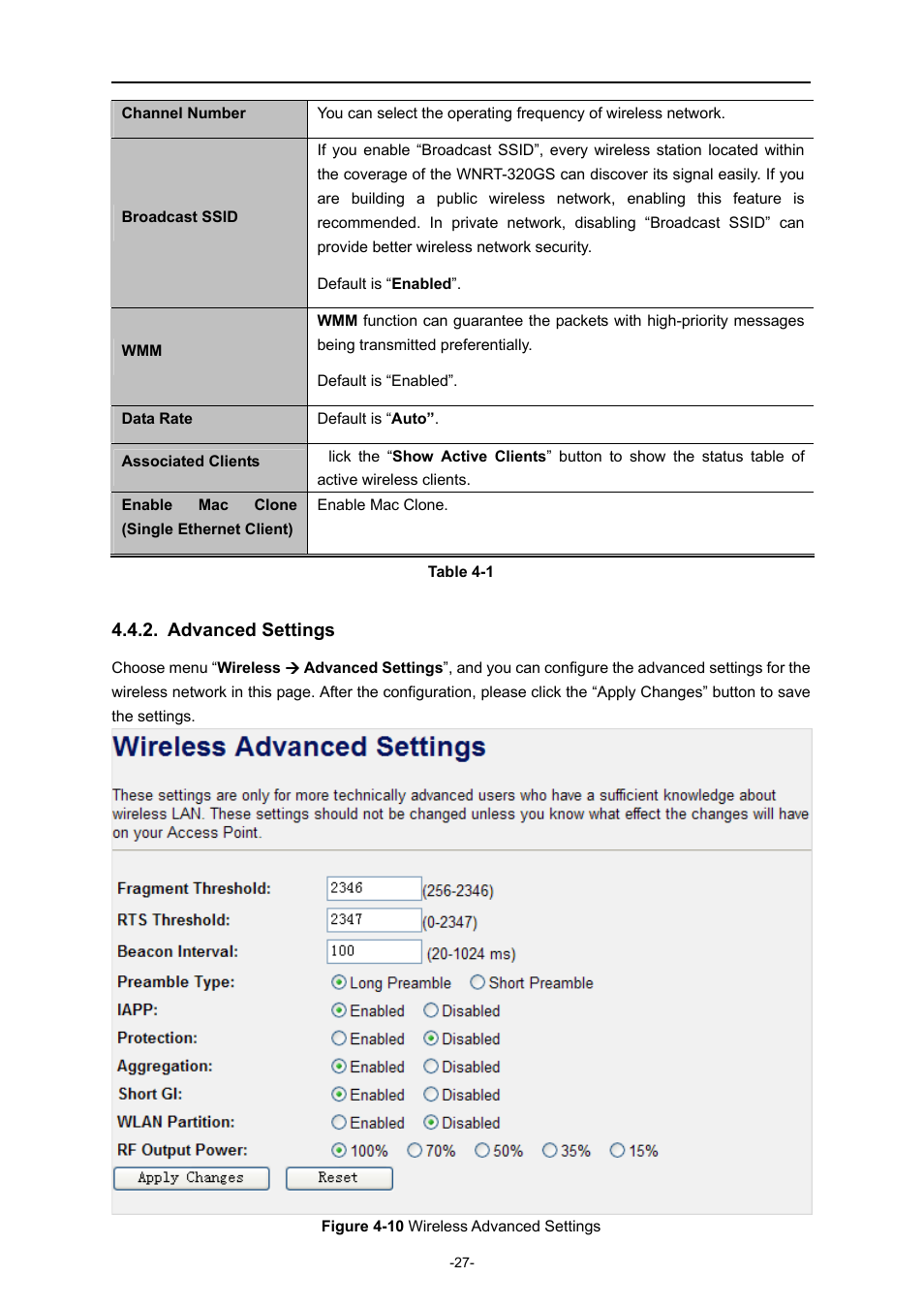 Advanced settings | PLANET WNRT-320GS User Manual | Page 33 / 83