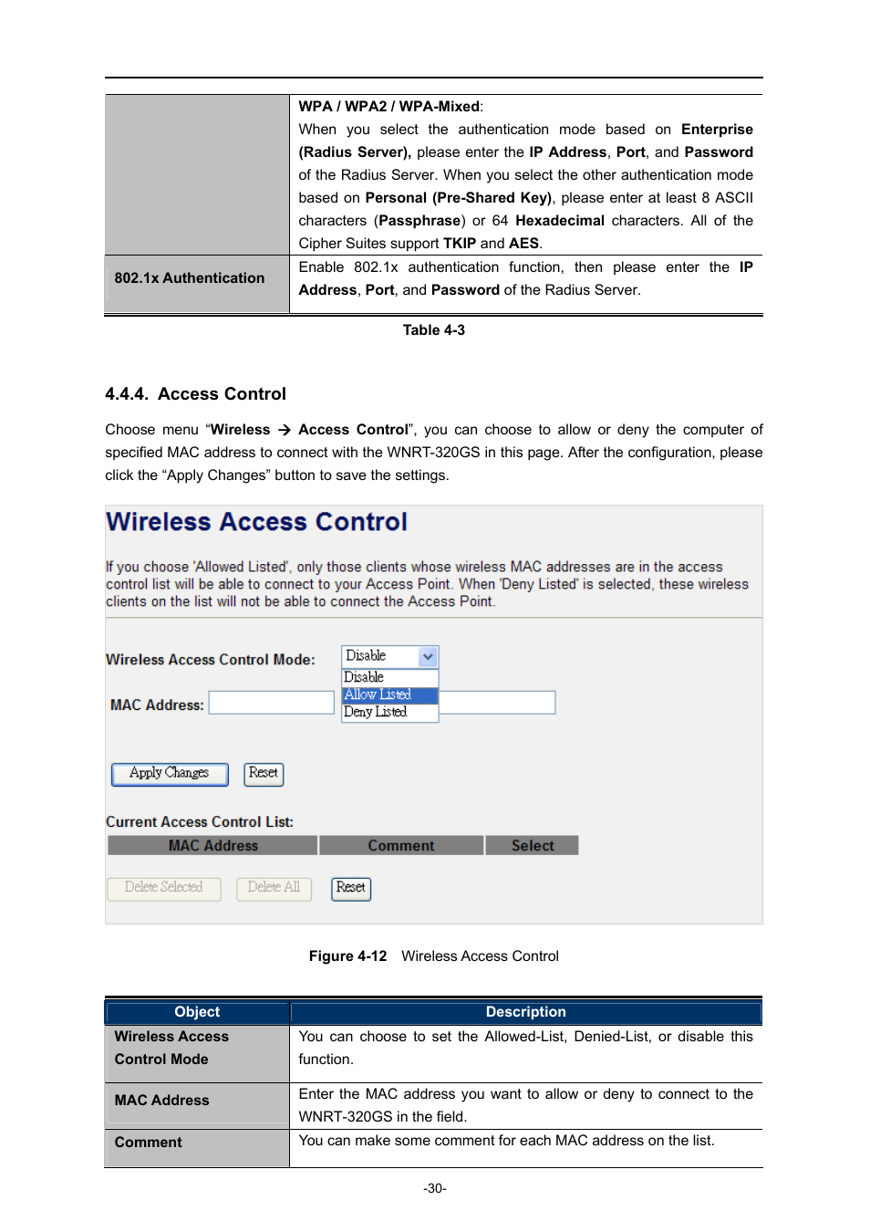 Access control | PLANET WNRT-320GS User Manual | Page 36 / 83