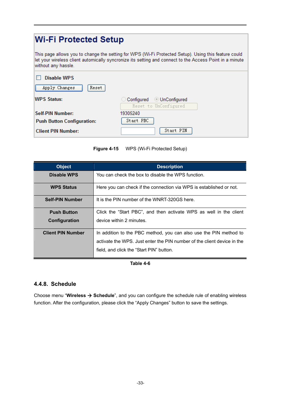 Schedule | PLANET WNRT-320GS User Manual | Page 39 / 83