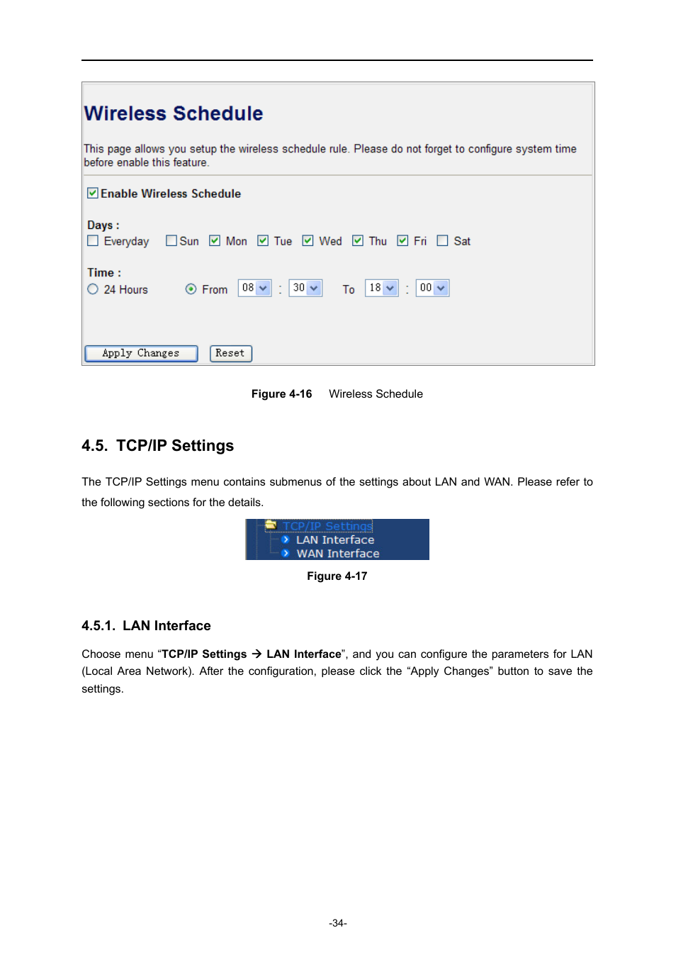 Tcp/ip settings, Lan interface | PLANET WNRT-320GS User Manual | Page 40 / 83