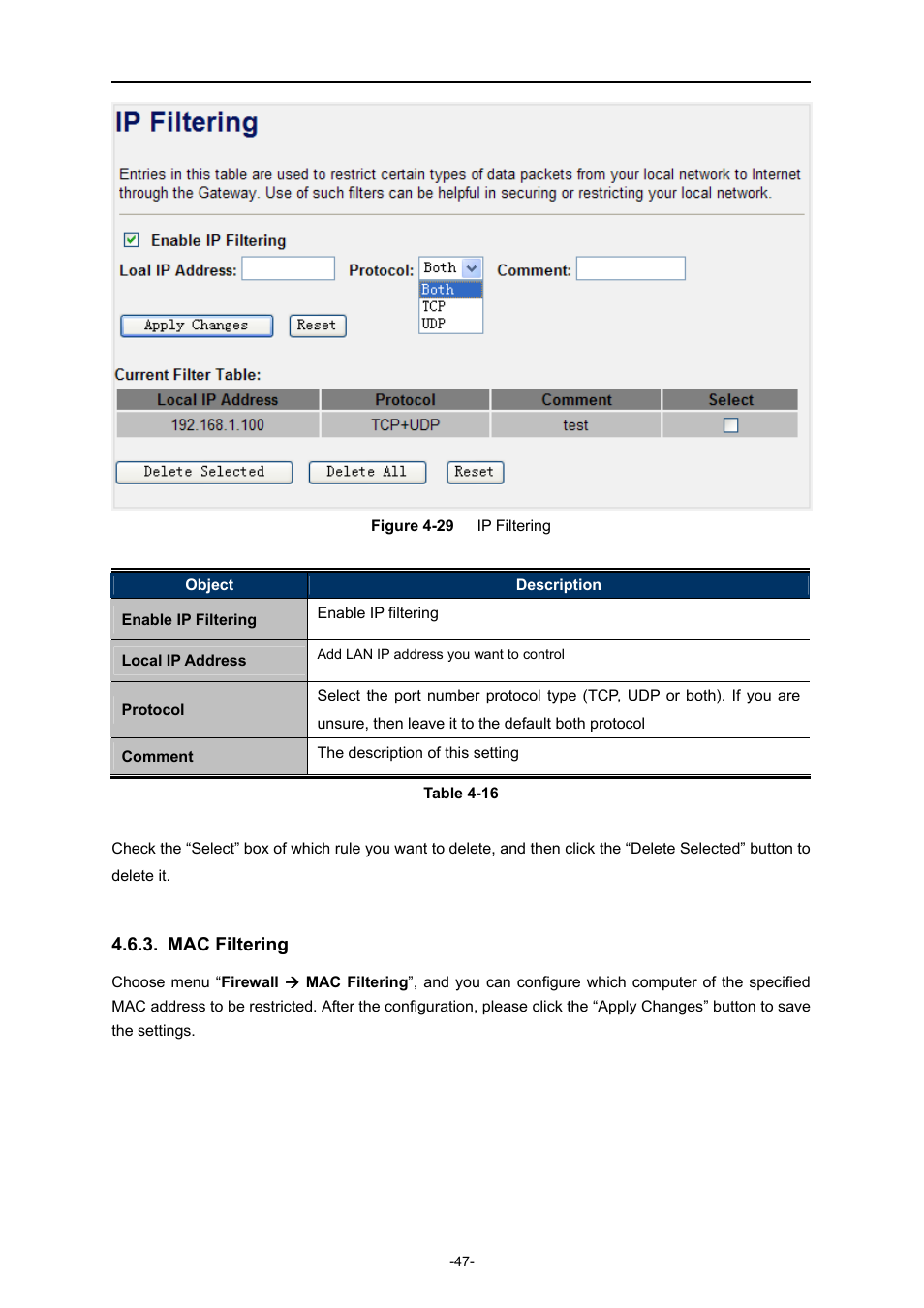 Mac filtering | PLANET WNRT-320GS User Manual | Page 53 / 83