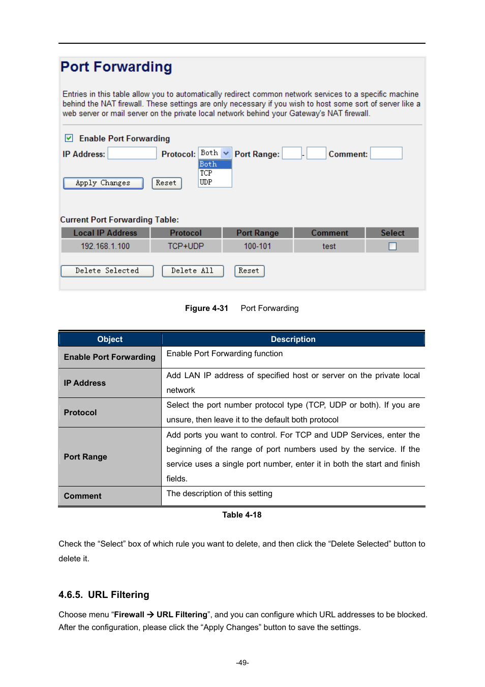 Url filtering | PLANET WNRT-320GS User Manual | Page 55 / 83