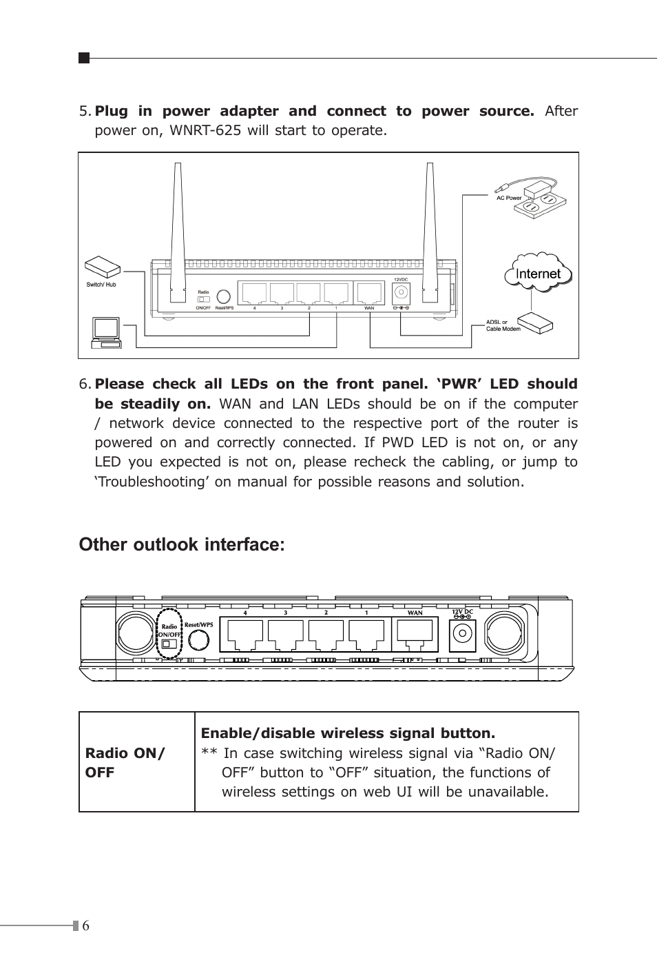 Other outlook interface | PLANET WNRT-625 User Manual | Page 6 / 12