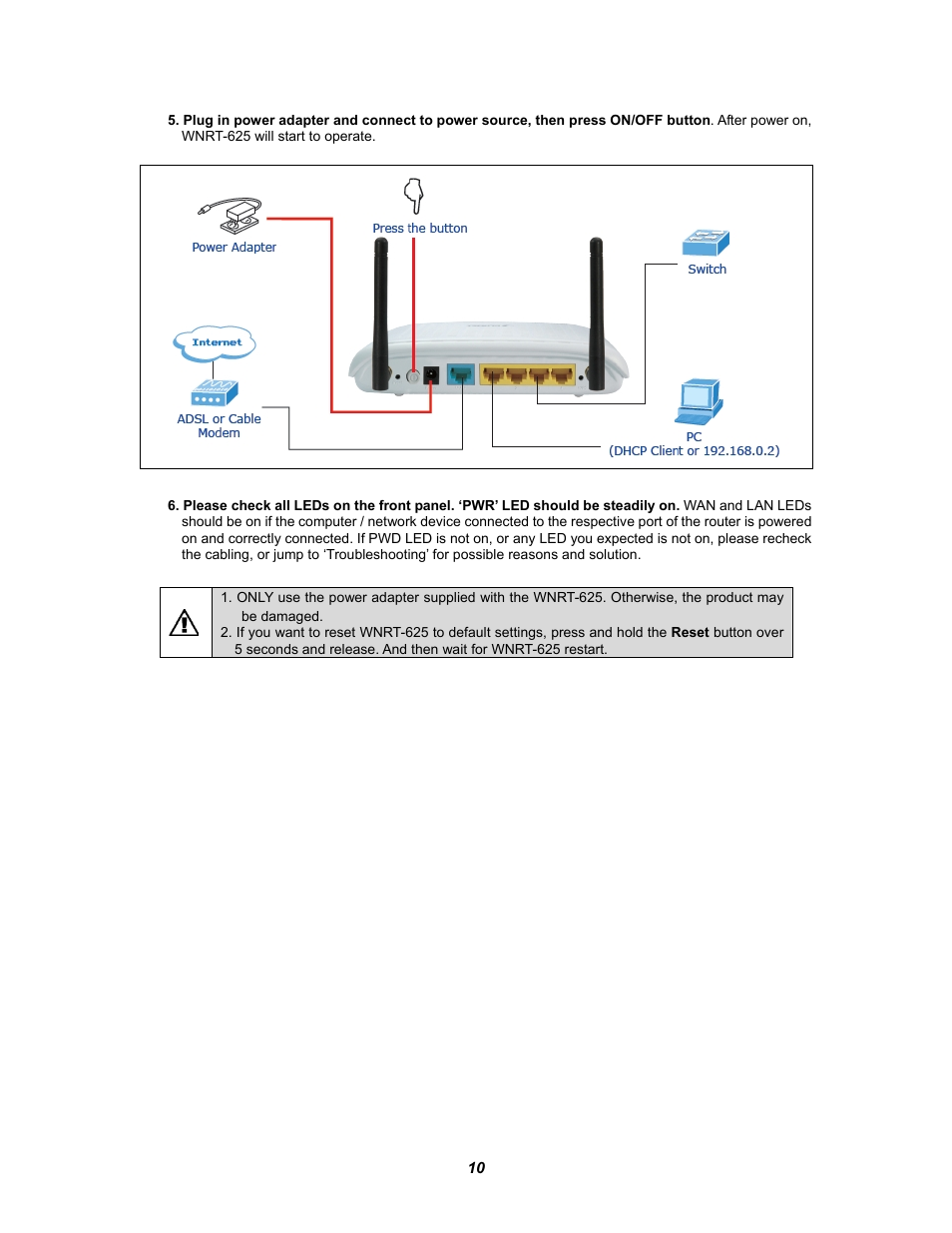 PLANET WNRT-625 User Manual | Page 10 / 42