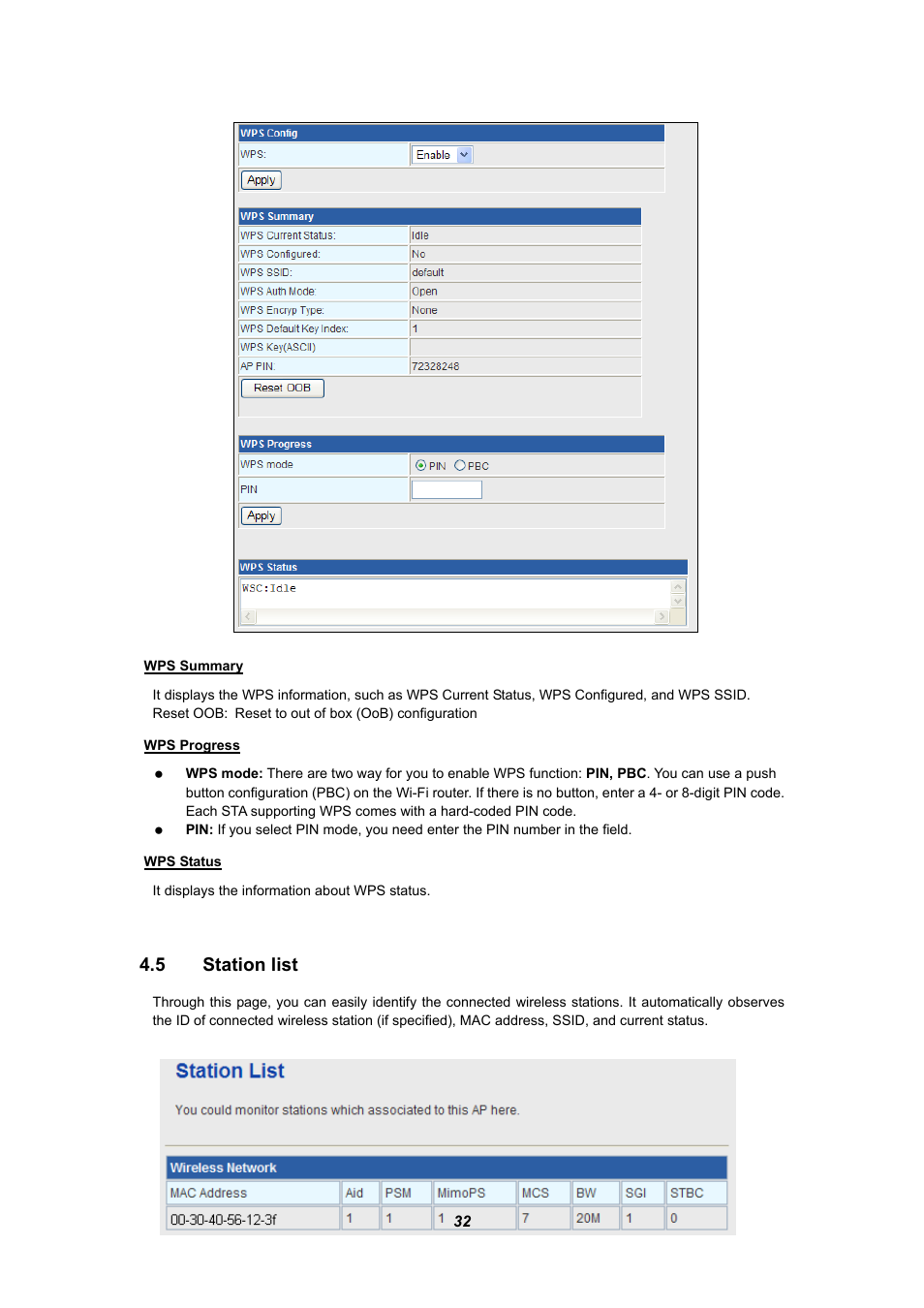 5 station list, Tation list | PLANET WNRT-625 User Manual | Page 32 / 42