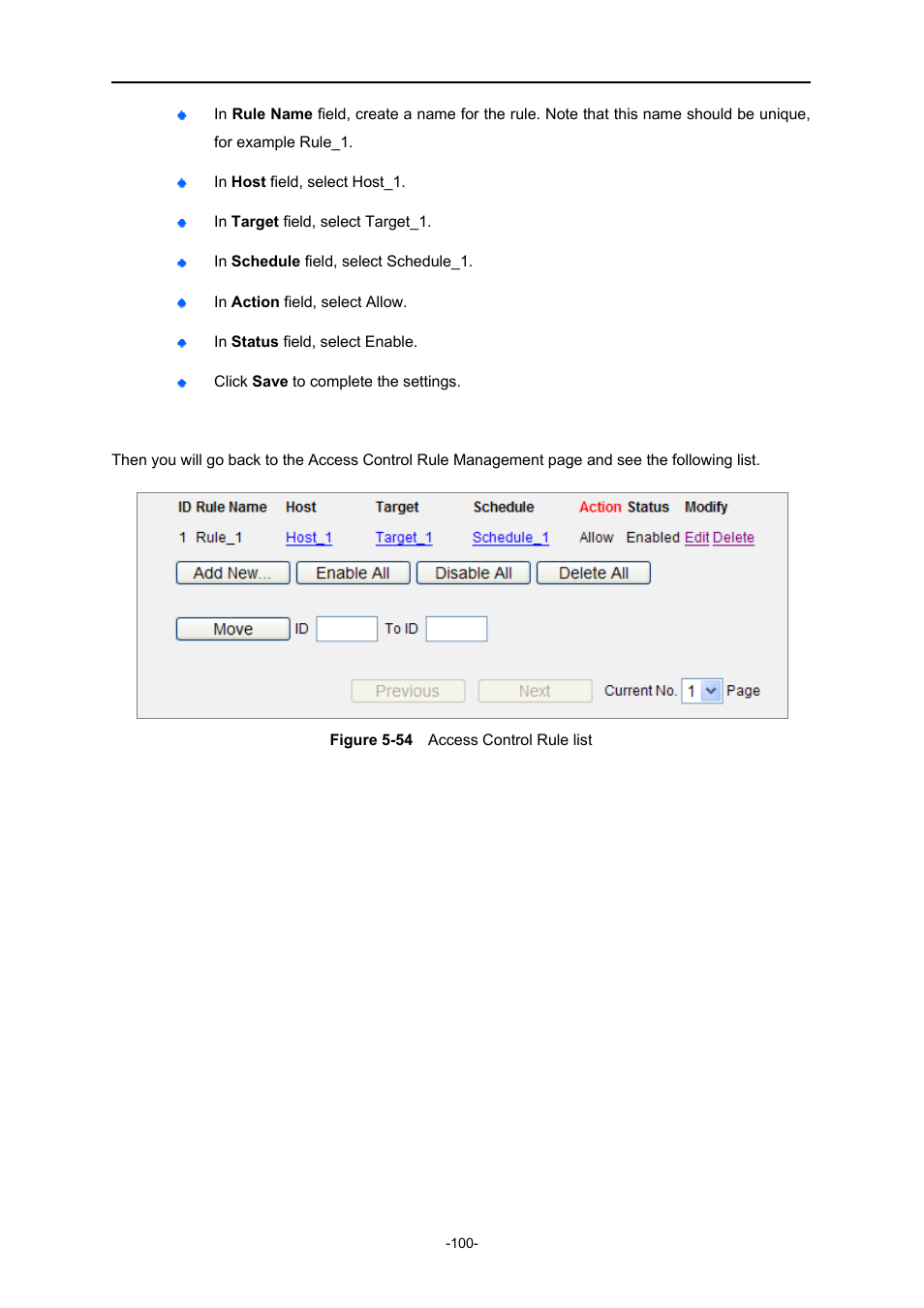 Igure, Ccess, Ontrol | Ule list | PLANET WNRT-627 User Manual | Page 100 / 165