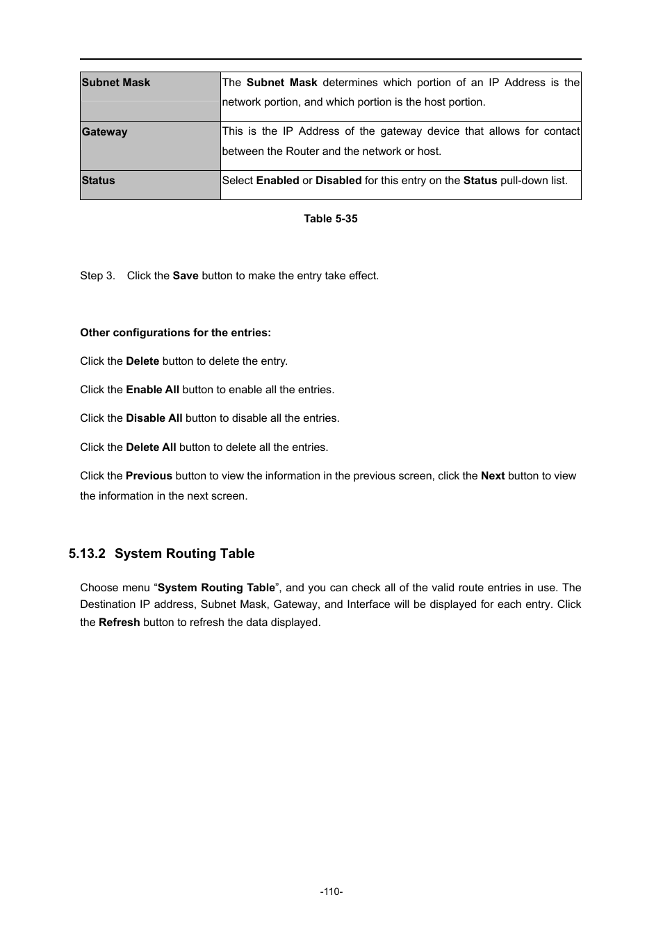 2 system routing table, System routing table | PLANET WNRT-627 User Manual | Page 110 / 165