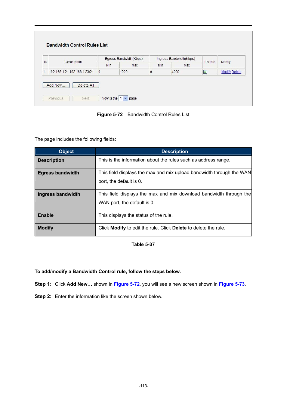 Igure, Andwidth, Ontrol | Ules | PLANET WNRT-627 User Manual | Page 113 / 165