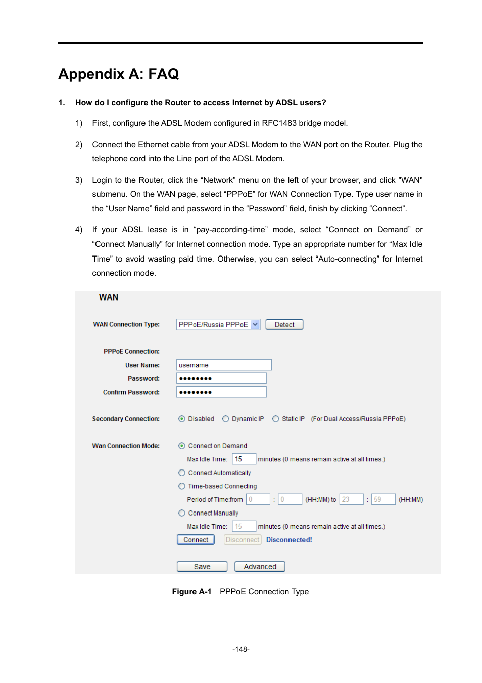 Appendix a: faq, Igure, Onnection | PLANET WNRT-627 User Manual | Page 148 / 165