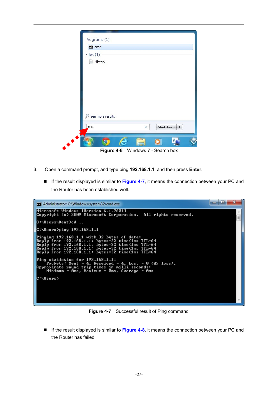 Igure, Indows, Earch box | Uccessful result of, Ing command | PLANET WNRT-627 User Manual | Page 27 / 165