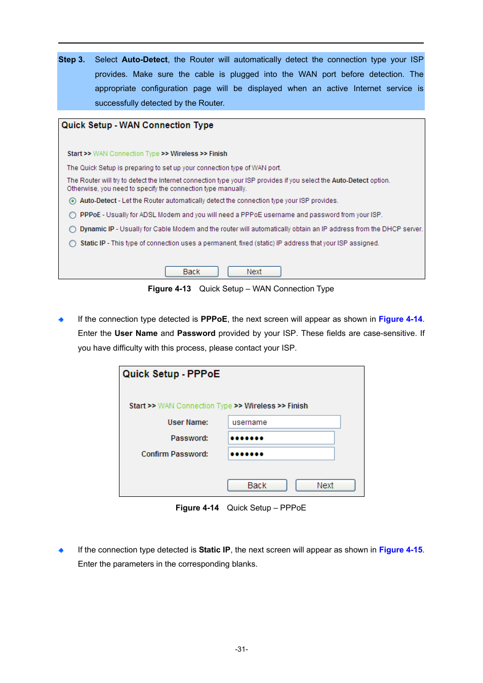 Igure, Uick, Etup | Onnection | PLANET WNRT-627 User Manual | Page 31 / 165