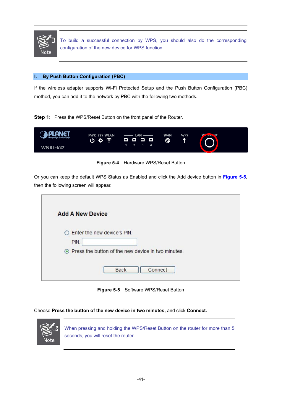 Igure, Ardware, Wps/r | Eset, Utton, Oftware | PLANET WNRT-627 User Manual | Page 41 / 165