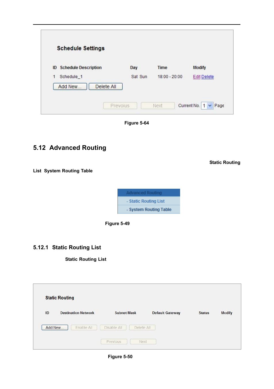 12 advanced routing, 1 static routing list, Advanced routing | Static routing list | PLANET WNRT-627 User Manual | Page 103 / 156