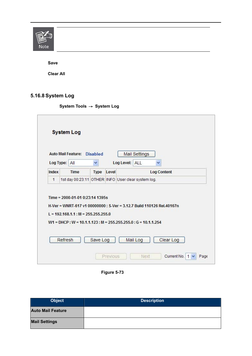 8 system log, System log | PLANET WNRT-627 User Manual | Page 124 / 156