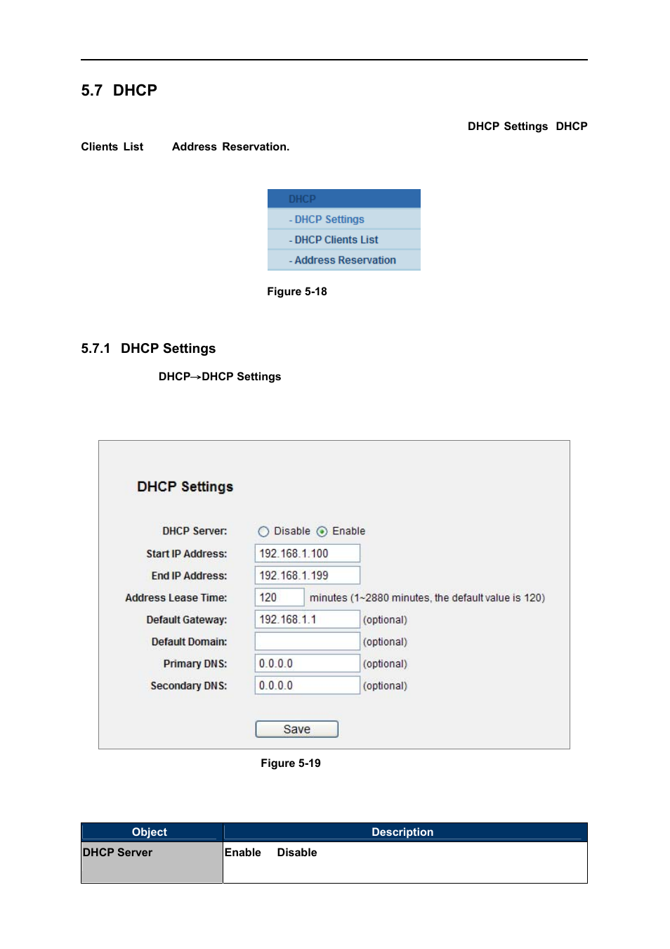 7 dhcp, 1 dhcp settings, Dhcp | Dhcp settings | PLANET WNRT-627 User Manual | Page 68 / 156