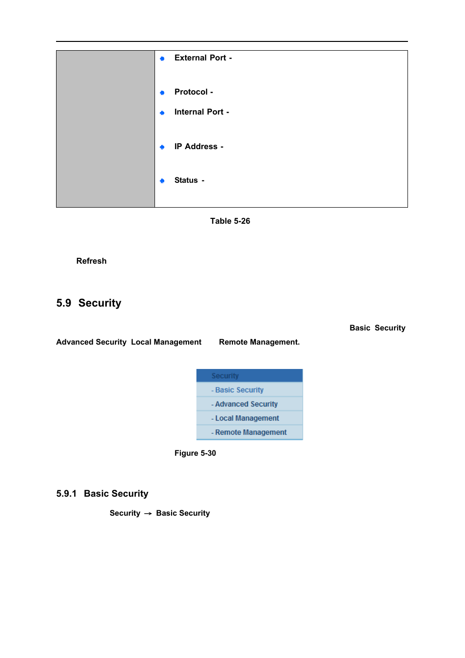 9 security, 1 basic security, Security | Basic security | PLANET WNRT-627 User Manual | Page 80 / 156