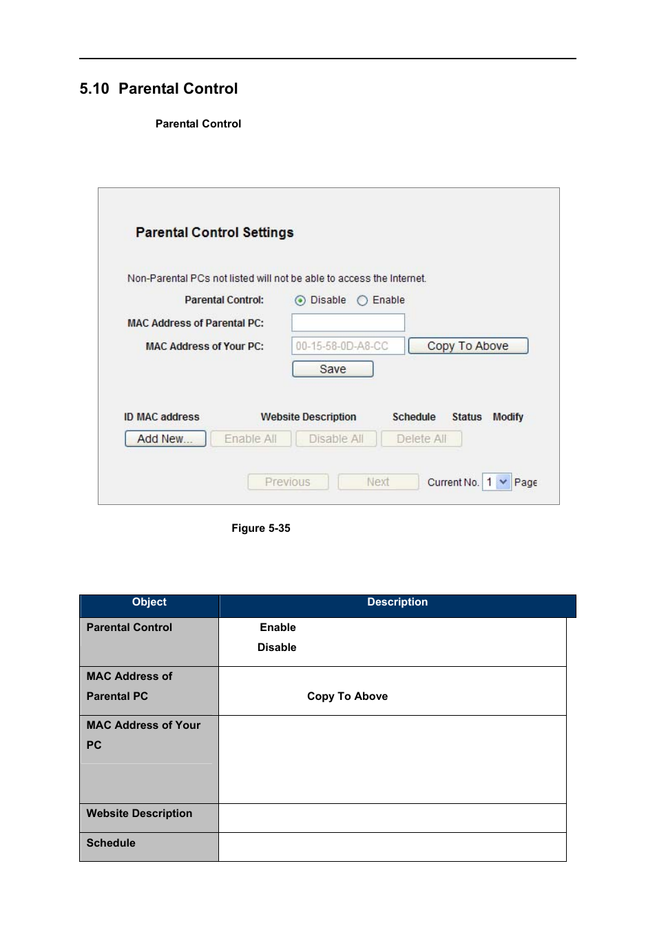 10 parental control, Parental control | PLANET WNRT-627 User Manual | Page 87 / 156
